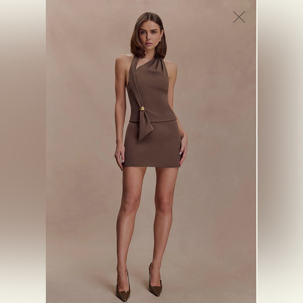 Meshki Brown Mini Skirt